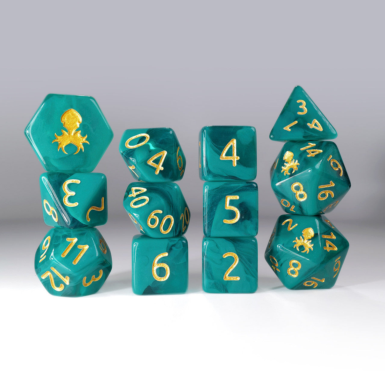 12pc Gummi Melon Polyhedral Dice Set